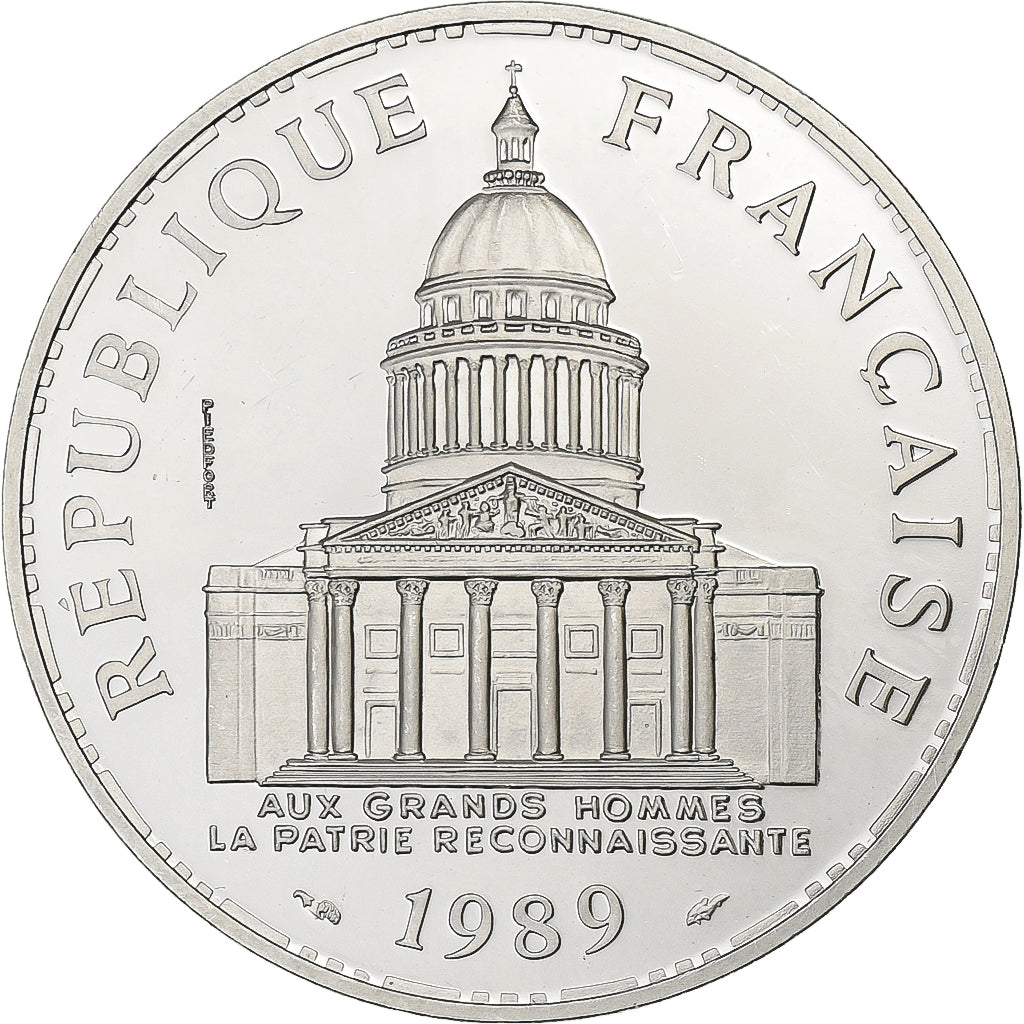 France, 100 Francs, Panthéon, 1989, MDP, Proof, Piéfort, Silver, MS(63)