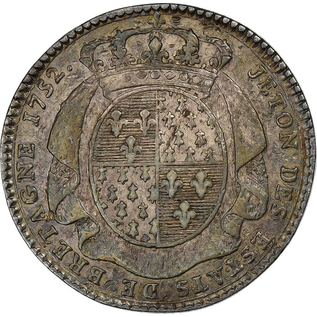 Francia, ficha, Louis XV, Etats de Bretagne, 1752, Argento, BB