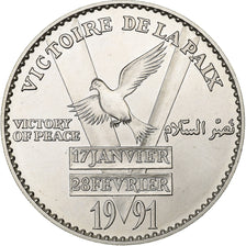 France, Médaille, Libération du Koweit, Victoire de la Paix, 1991, Argent, SPL