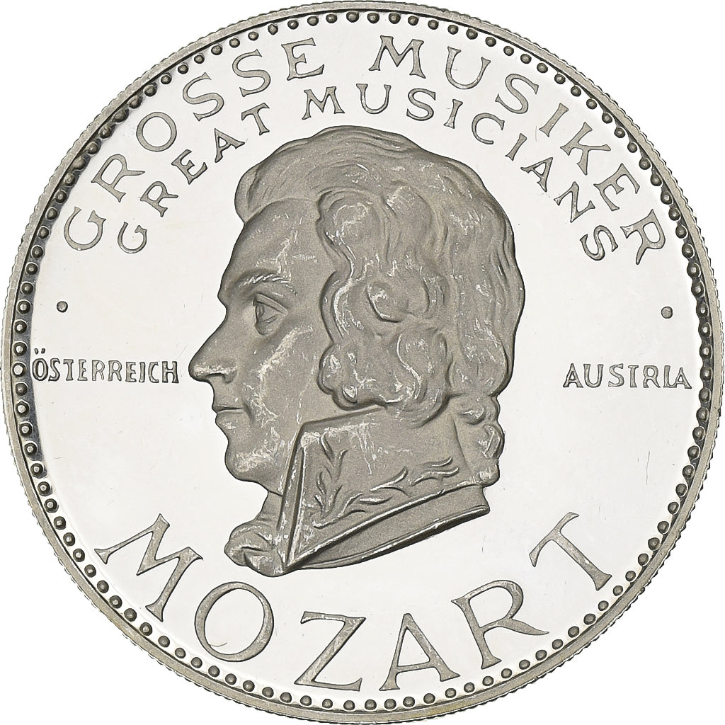 Frankreich, Medaille, Mozart, Les grands musiciens, 1991, MDP, Silber, UNZ