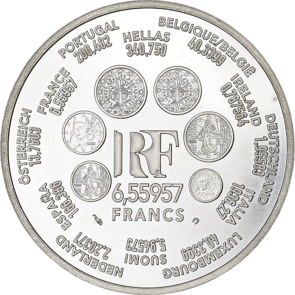 France, 6,55957 Francs, Europa, 2001, MDP, Silver, Proof, MS(63)