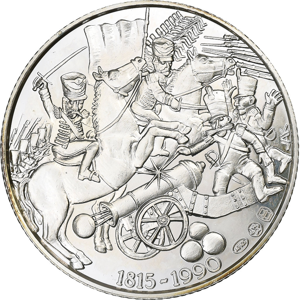 Belgium, Medal, 175th Anniversary - Battle of Waterloo, 1990, Silver