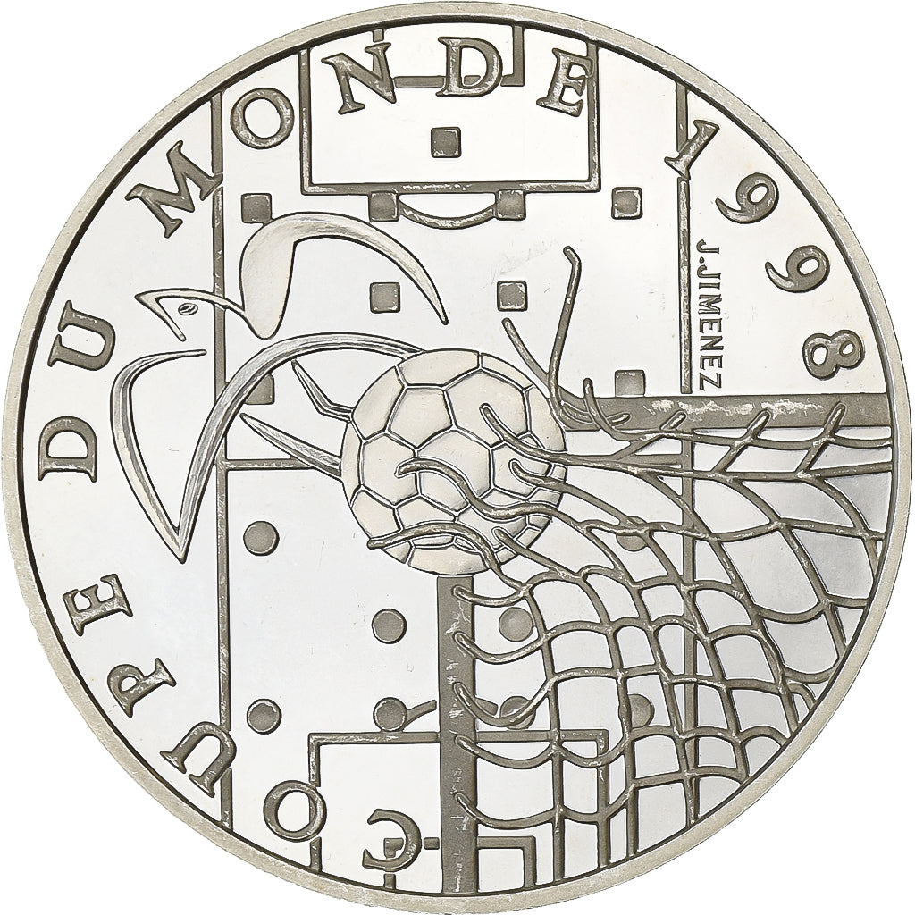 Frankreich, 10 Francs, Coupe du Monde 1998, 1996, MDP, PP, Silber, UNZ, KM:1144