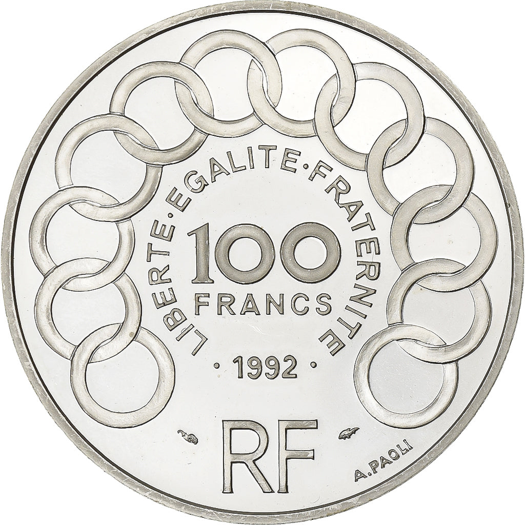 Francia, 100 Francs, Jean Monnet, 1992, MDP, FS, Argento, SPL, KM:1012