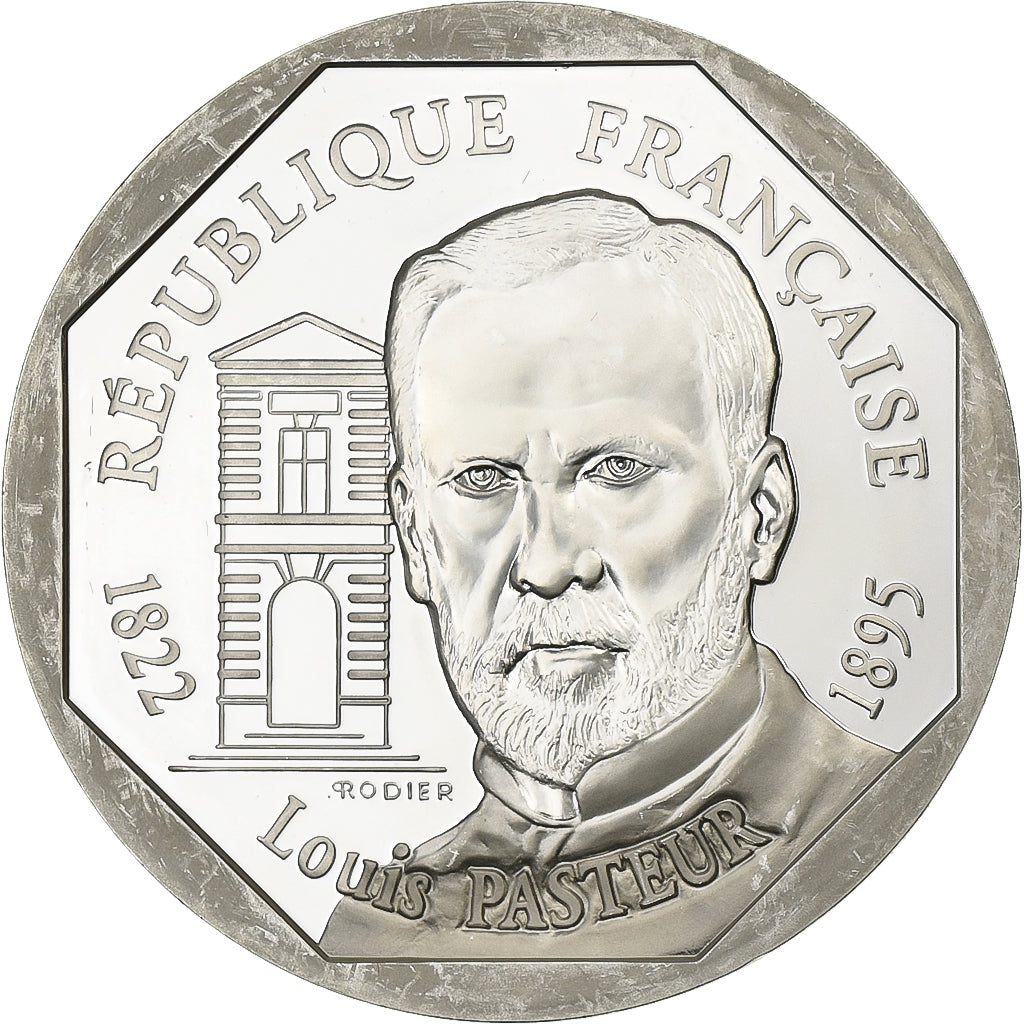 France, 100 Francs, Louis Pasteur, 1995, MDP, Proof, Silver, MS(63), KM:1134