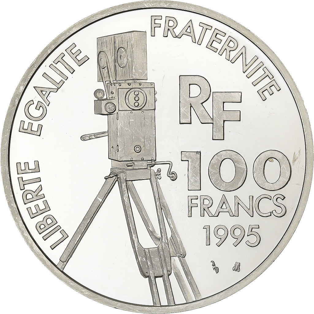 France, 100 Francs, Greta Garbo, Centenaire du Cinéma, 1995, MDP, BE, Argent