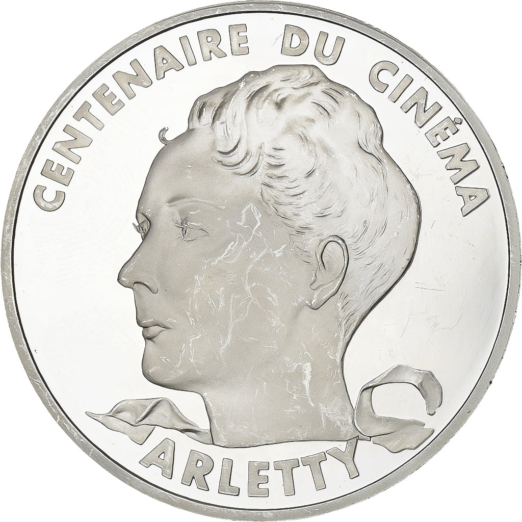 Francja, 100 Francs, Arletty, Centenaire du Cinéma, 1995, MDP, Proof, Srebro