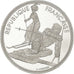 France, 100 Francs, Albertville - Slalom Skiing, 1990, MDP, Proof, Silver