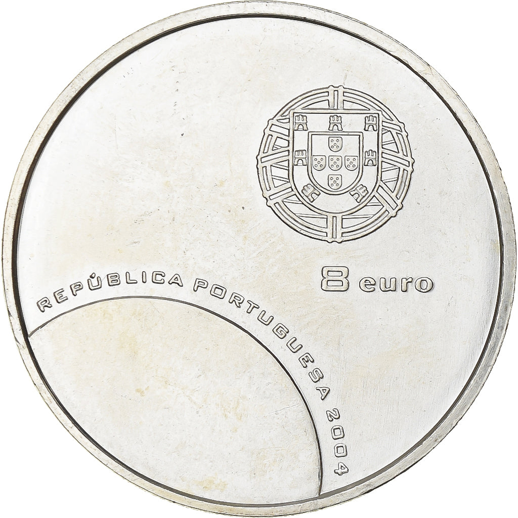 Portugal, 8 Euro, Football - The Keeper's Save, 2004, Lisbon, Prata, MS(63)