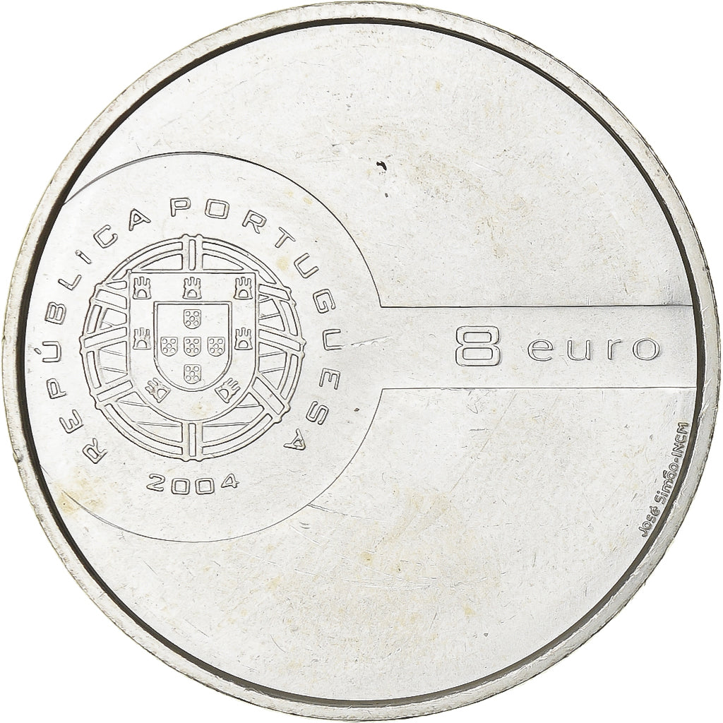 Portugal, 8 Euro, Football - L'Ailier, 2004, Lisbonne, Argent, SPL, KM:757