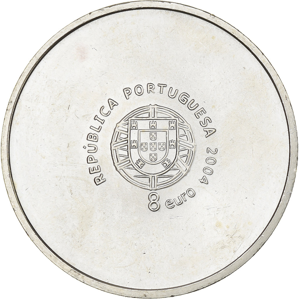 Portugal, 8 Euro, Football - The Score, 2004, Lisbon, Silver, MS(63), KM:758