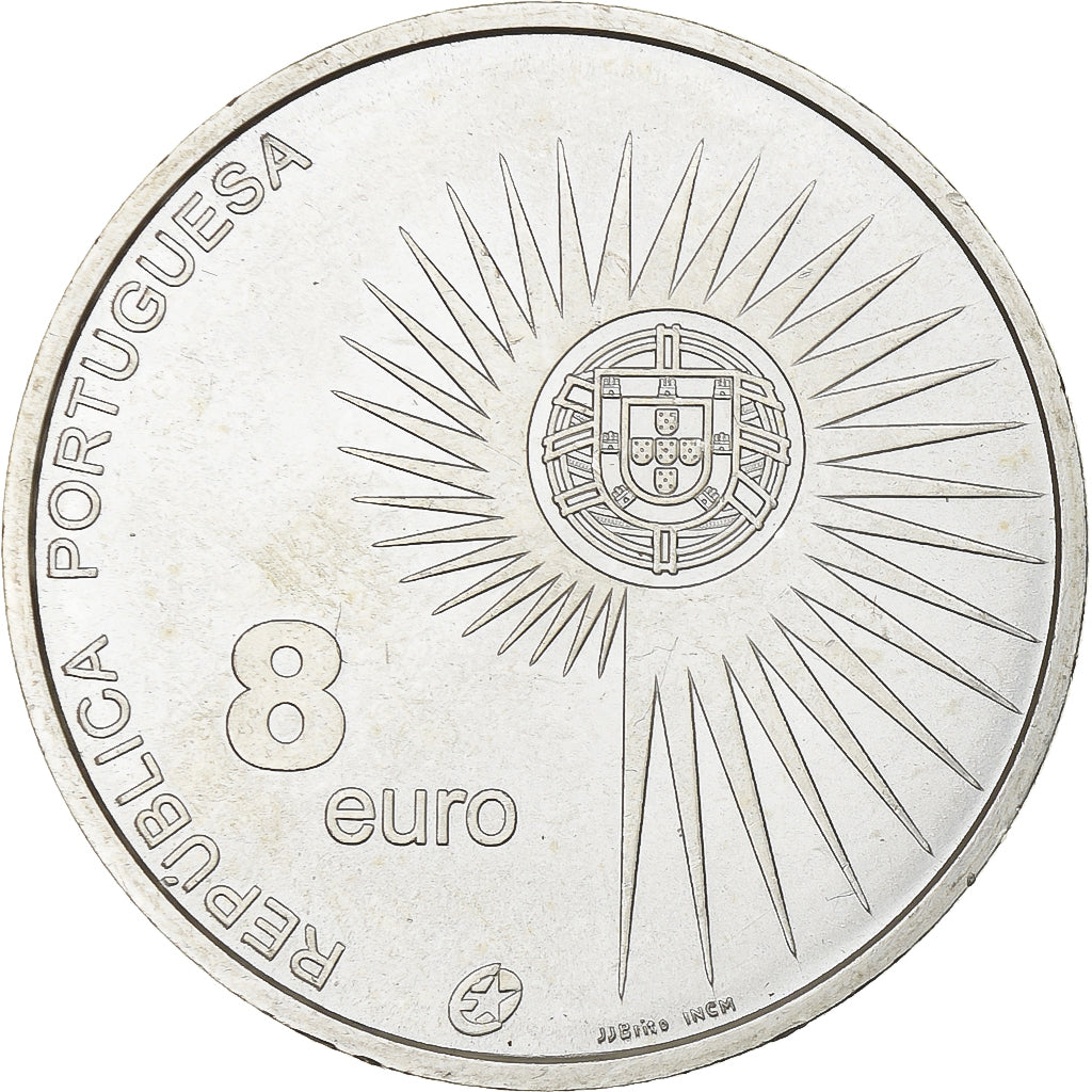 Portogallo, 8 Euro, Enlargement of EU, 2004, Lisbon, Argento, SPL, KM:753