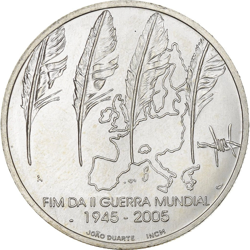 Portugal, 8 Euro, 60th Anniversary of WWII, 2005, Lisbon, Silver, MS(63), KM:773