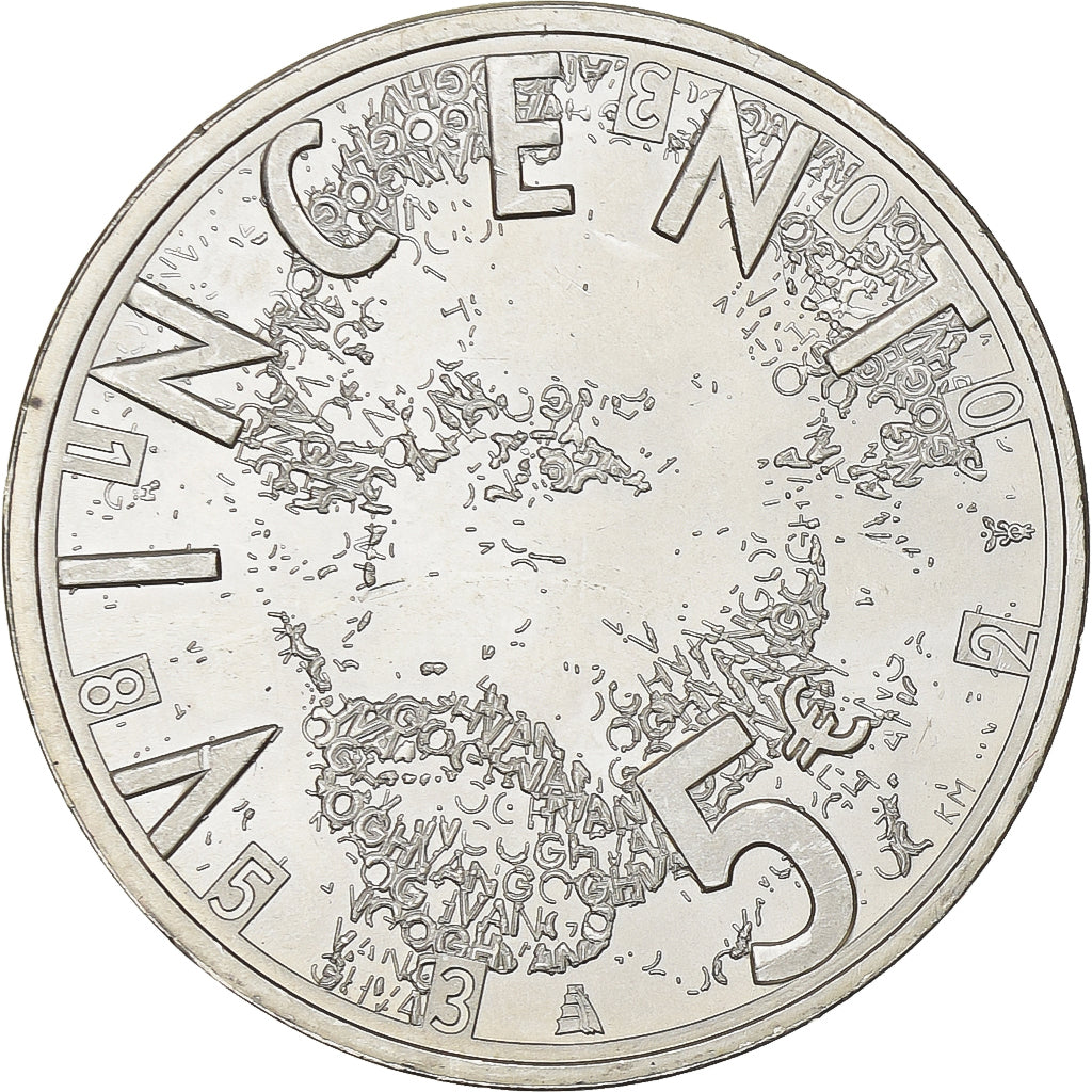Netherlands, Beatrix, 5 Euro, Vincent Van Gogh, 2003, Utrecht, Silver, MS(63)