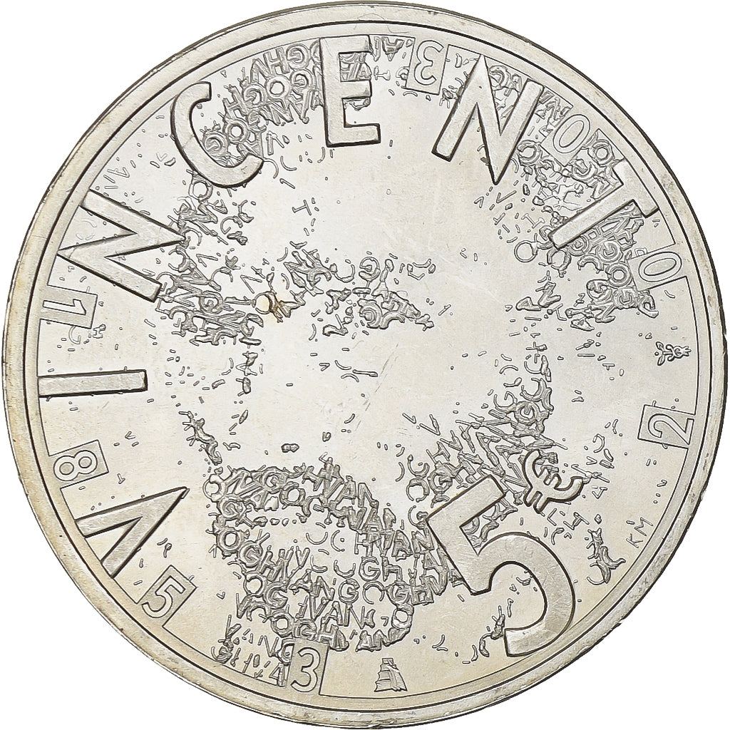 Nederland, Beatrix, 5 Euro, Vincent Van Gogh, 2003, Utrecht, Zilver, UNC-