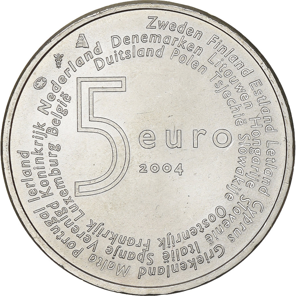 Niederlande, Beatrix, 5 Euro, Enlargement of EU, 2004, Utrecht, Silber, UNZ