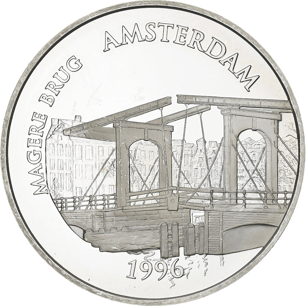 França, 100 Francs - 15 Euro, Magere Brug, Amsterdam, 1996, MDP, Proof, Prata