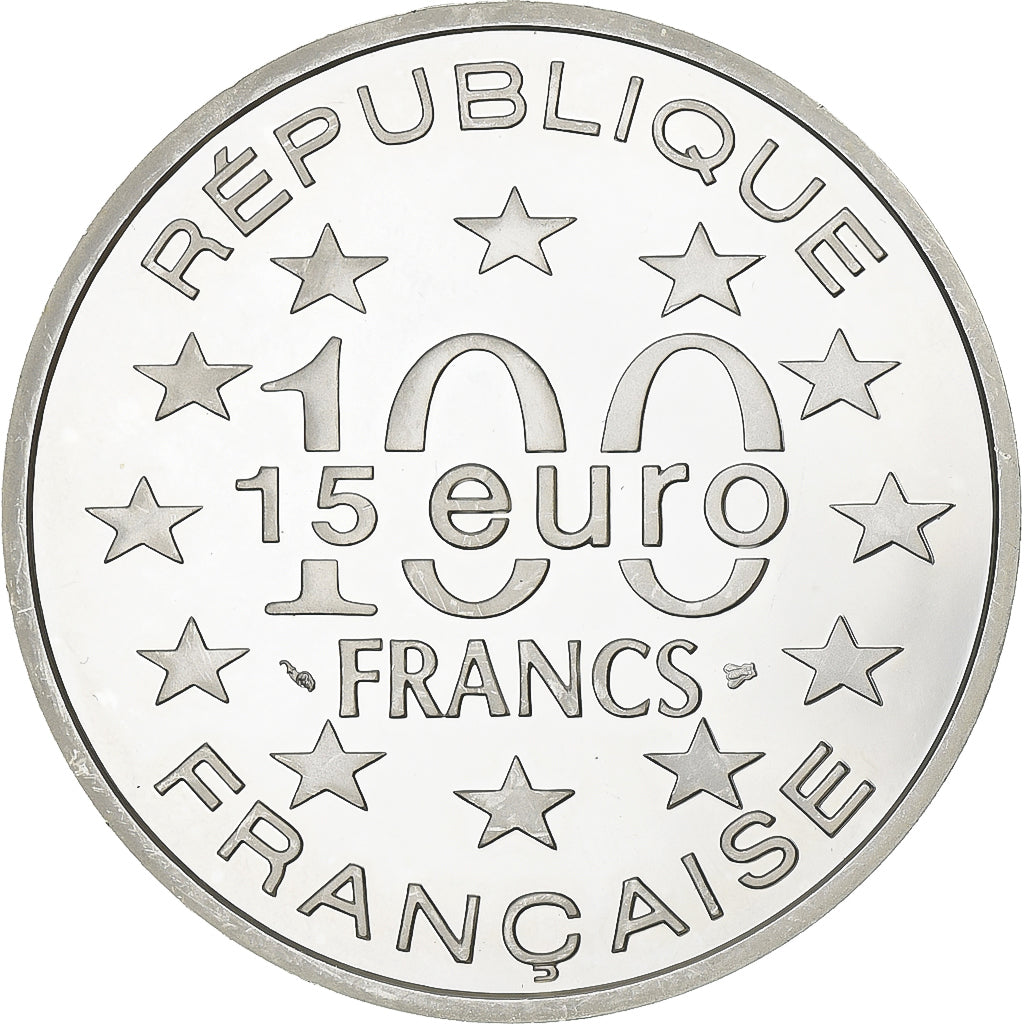 França, 100 Francs - 15 Euro, Magere Brug, Amsterdam, 1996, MDP, Proof, Prata