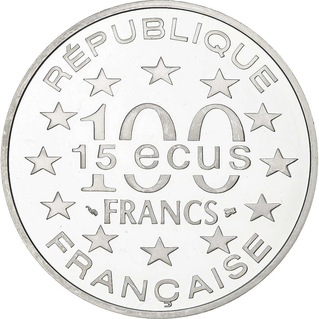 France, 100 Francs-15 Ecus, Saint Mark Square, 1994, MDP, Proof, Silver, MS(63)