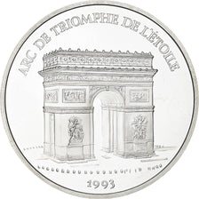 France, 100 Francs-15 Ecus, Arc de Triomphe, 1993, MDP, Proof, Silver, MS(63)