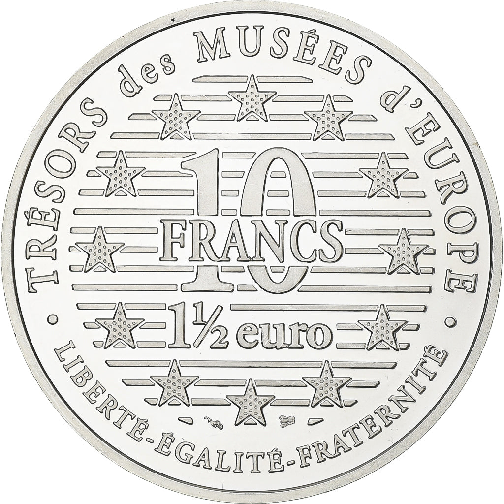 Francia, 10 Francs-1.5 Euro, La Maja vestida, 1996, MDP, FS, Argento, SPL