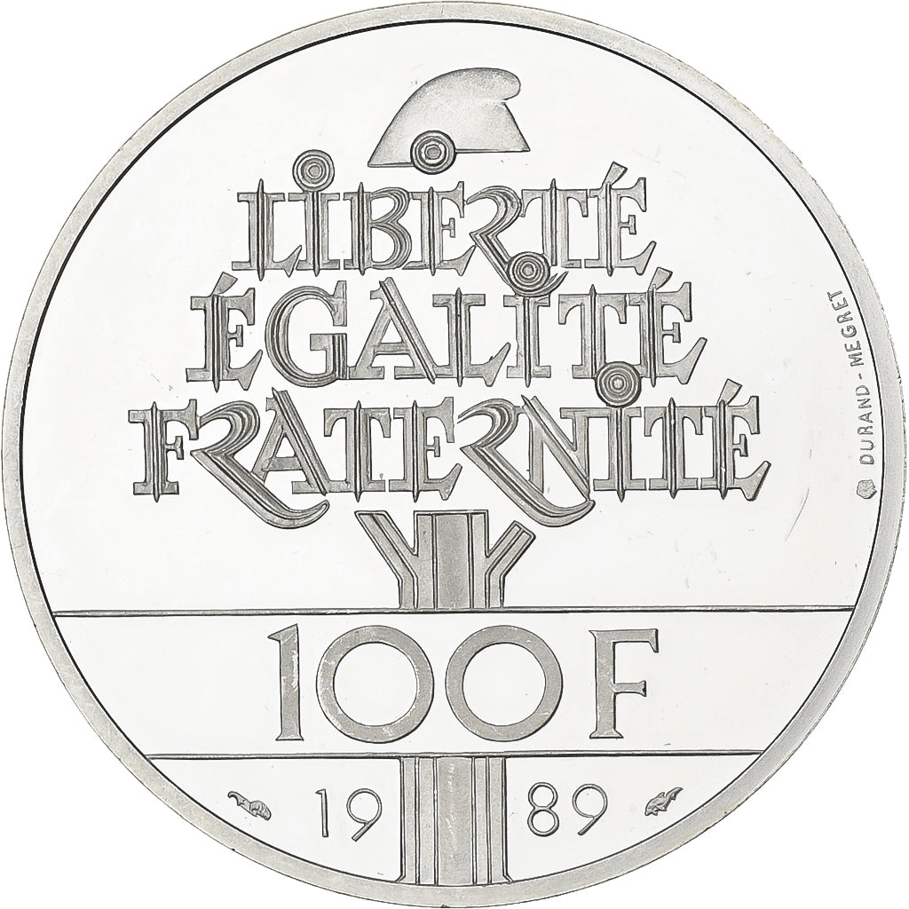 Francia, 100 Francs, Droits de l'Homme, 1989, MDP, FS, Argento, SPL, KM:970a