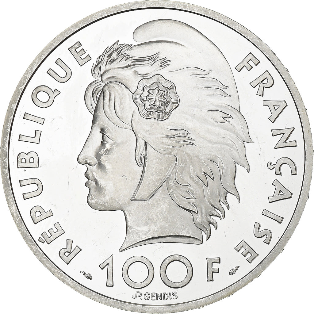 França, 100 Francs-15 Ecus, Jeux Méditerranéens, 1993, MDP, Proof, Prata