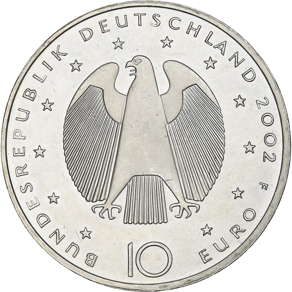 Germany, 10 Euro, Euro currency, 2002, Stuttgart, Silver, MS(63)