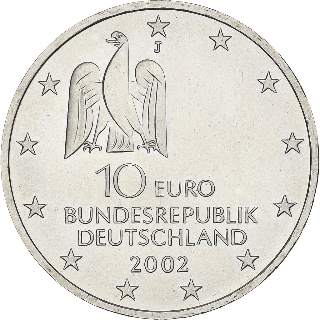 Niemcy, 10 Euro, Documenta XI, 2002, Hamburg, Srebro, MS(63), KM:217
