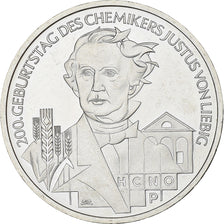 Germany, 10 Euro, Justus von Liebig, 2003, Hamburg, Silver, MS(63), KM:222