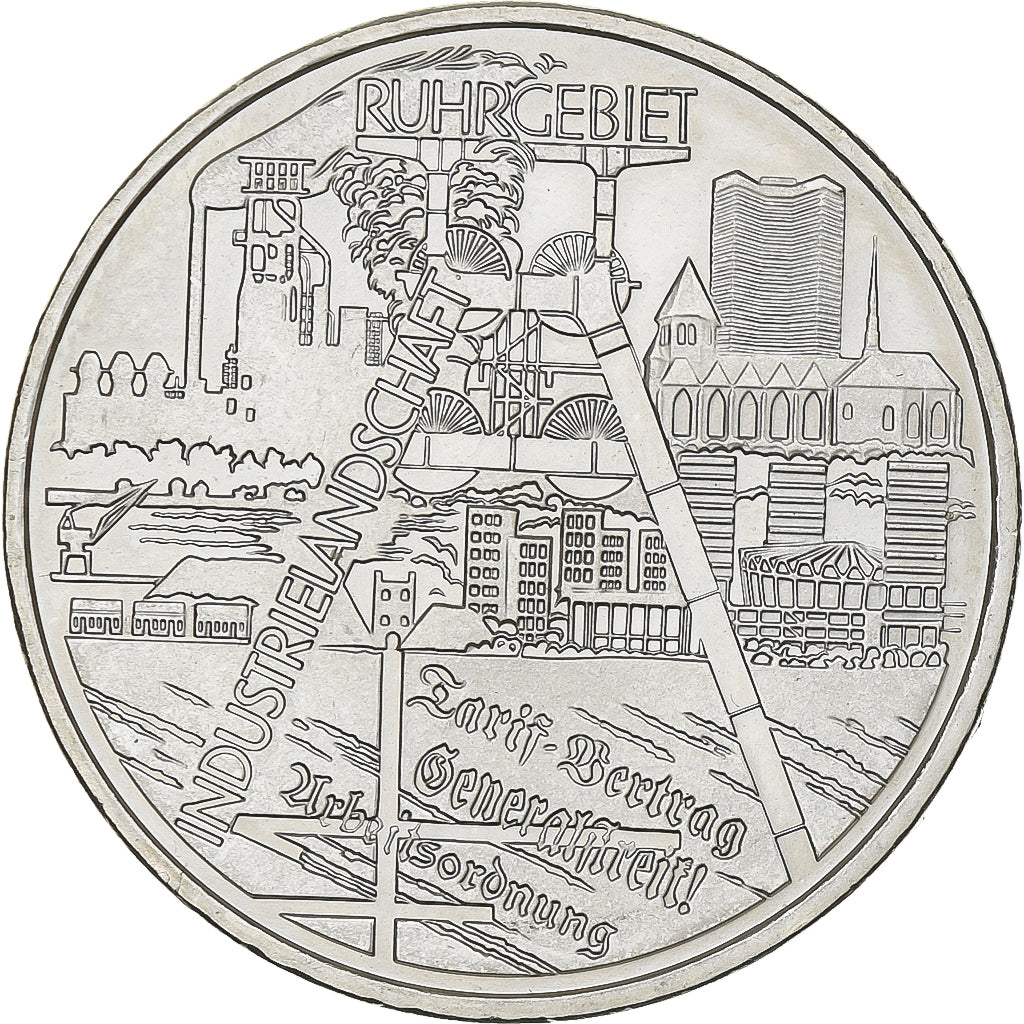 Germany, 10 Euro, Ruhr Industrial District, 2003, Stuttgart, Silver, MS(63)