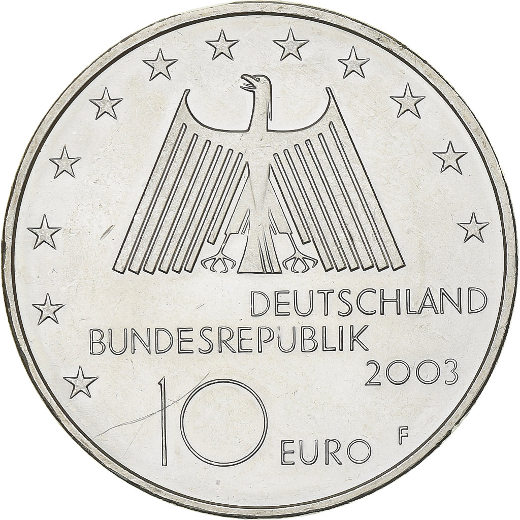 Germany, 10 Euro, Ruhr Industrial District, 2003, Stuttgart, Silver, MS(63)