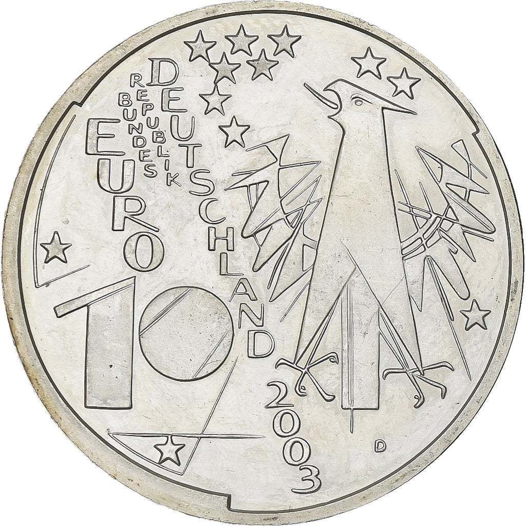 Germany, 10 Euro, German Museum Munich, 2003, Munich, Silver, MS(63), KM:225