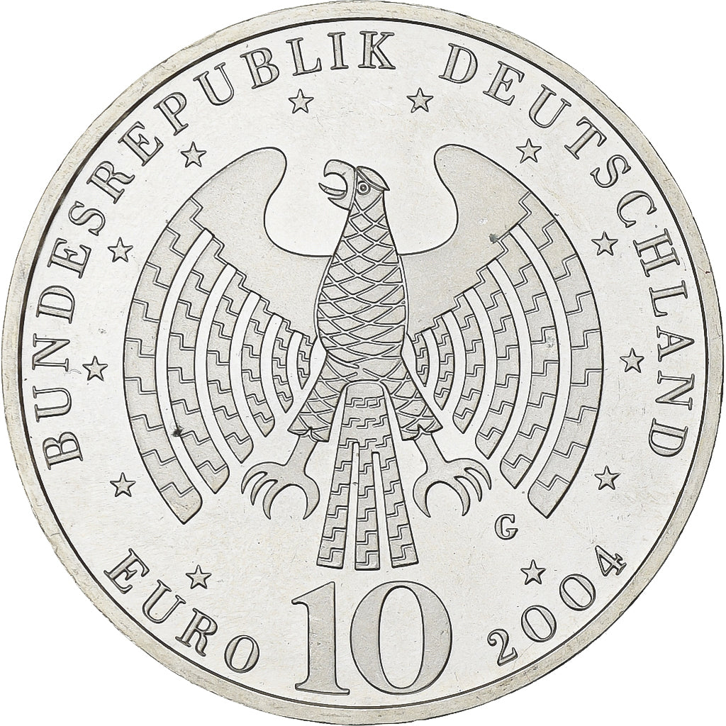 Germany, 10 Euro, European Union, 2004, Karlsruhe, Silver, MS(63), KM:231