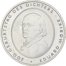 Germany, 10 Euro, Eduard Mörike, 2004, Stuttgart, Silver, MS(63), KM:233
