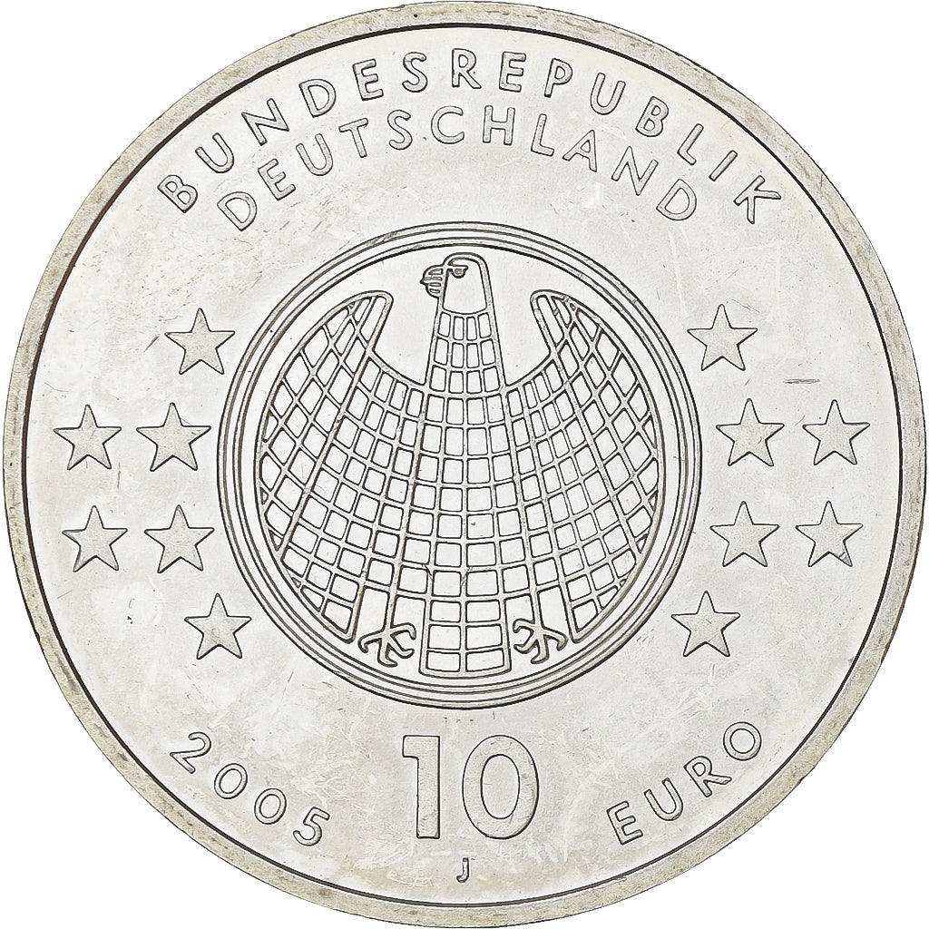 Allemagne, 10 Euro, Albert Einstein, 2005, Hamburg, Argent, SPL, KM:238