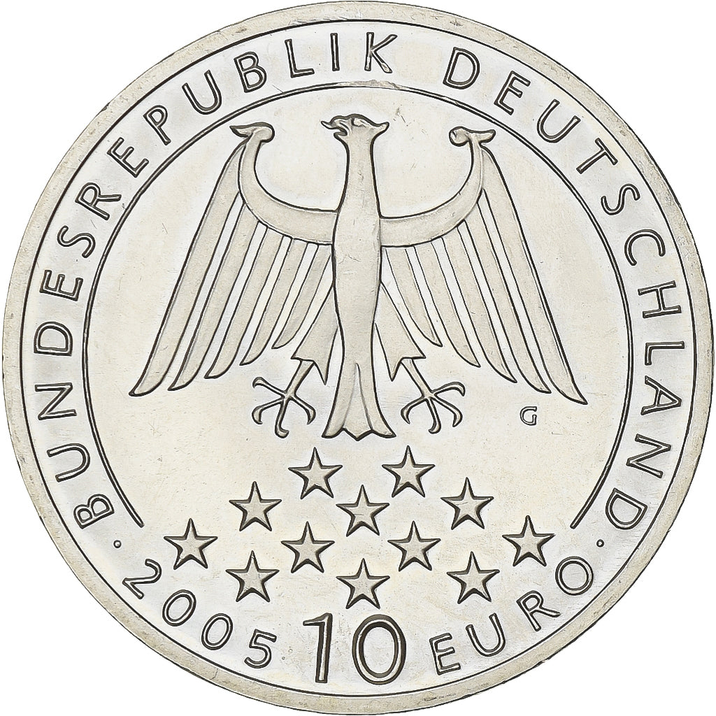 Germany, 10 Euro, Friedrich von Schiller, 2005, Hamburg, Silver, MS(63), KM:239