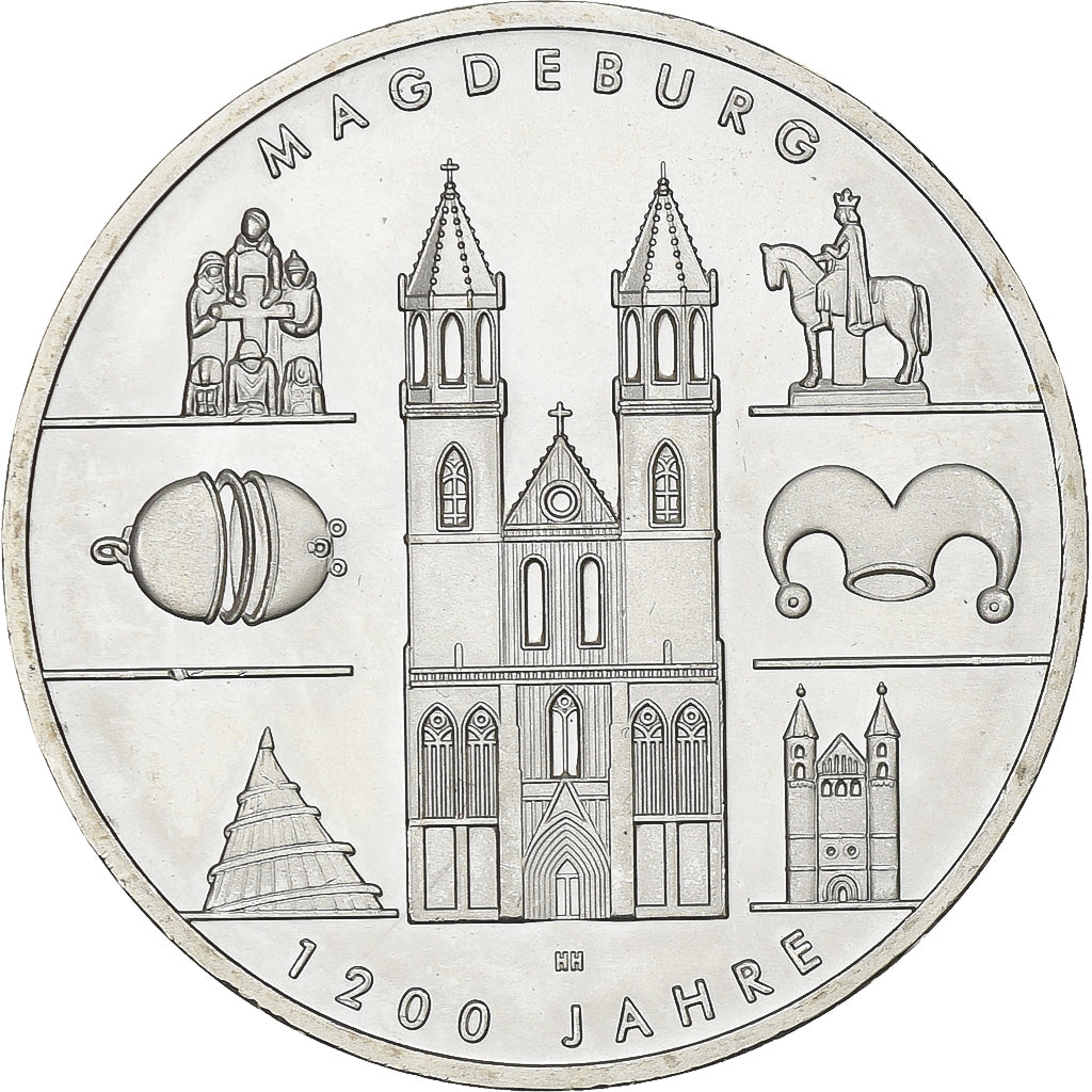 Allemagne, 10 Euro, 1200 ans de Magdebourg, 2005, Berlin, Argent, SPL, KM:240