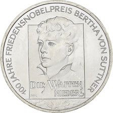 Germany, 10 Euro, Bertha von Suttner, 2005, Stuttgart, Silver, MS(63), KM:242