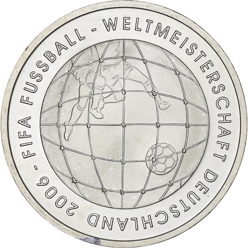 Germany, 10 Euro, 2006 FIFA World Cup, 2005, Stuttgart, Silver, MS(63), KM:243