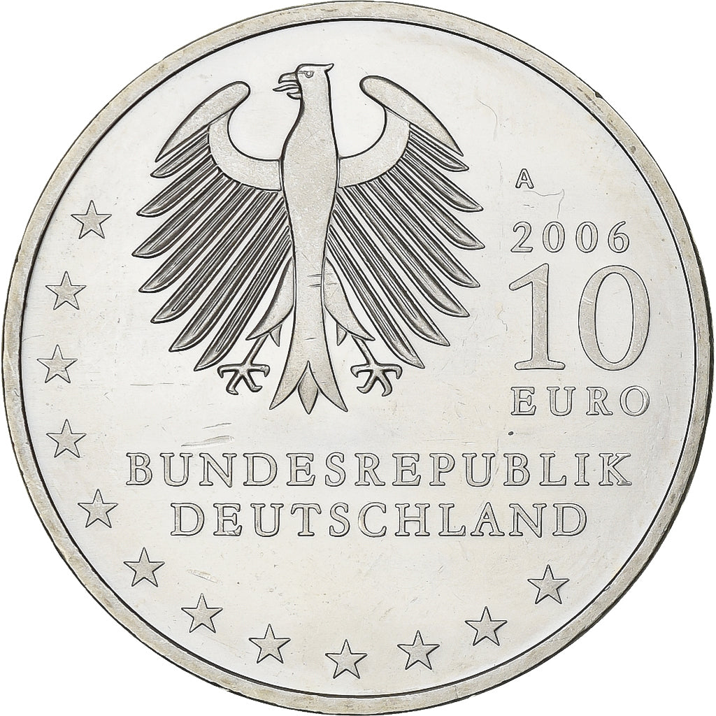 Germany, 10 Euro, 800 Years of Dresden, 2006, Berlin, Silver, MS(63), KM:246