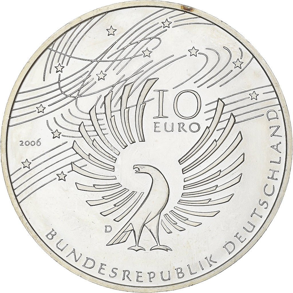 Deutschland, 10 Euro, Wolfgang Amadeus Mozart, 2006, Munich, Silber, UNZ, KM:248