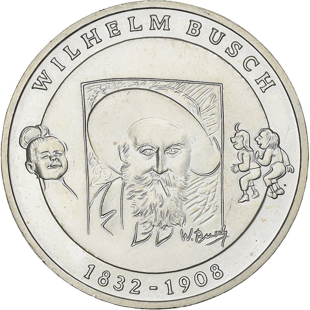 Germany, 10 Euro, Wilhelm Busch, 2007, Munich, Silver, MS(63), KM:265
