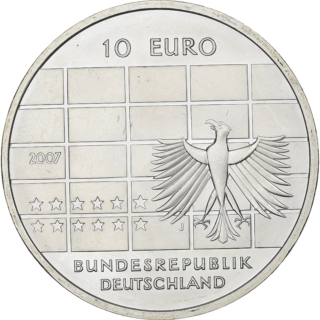 Germany, 10 Euro, German Federal Bank, 2007, Hamburg, Silver, MS(63), KM:266