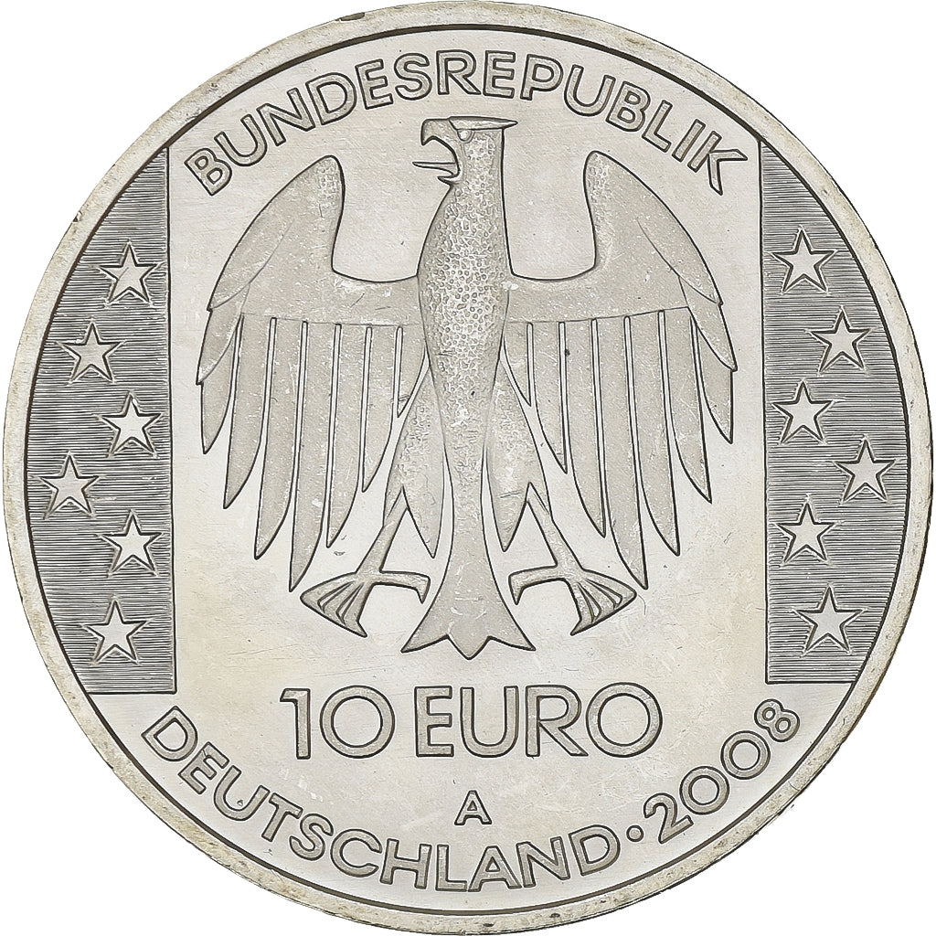 Germany, 10 Euro, Nebra Sky Disc, 2008, Berlin, Silver, MS(63), KM:294