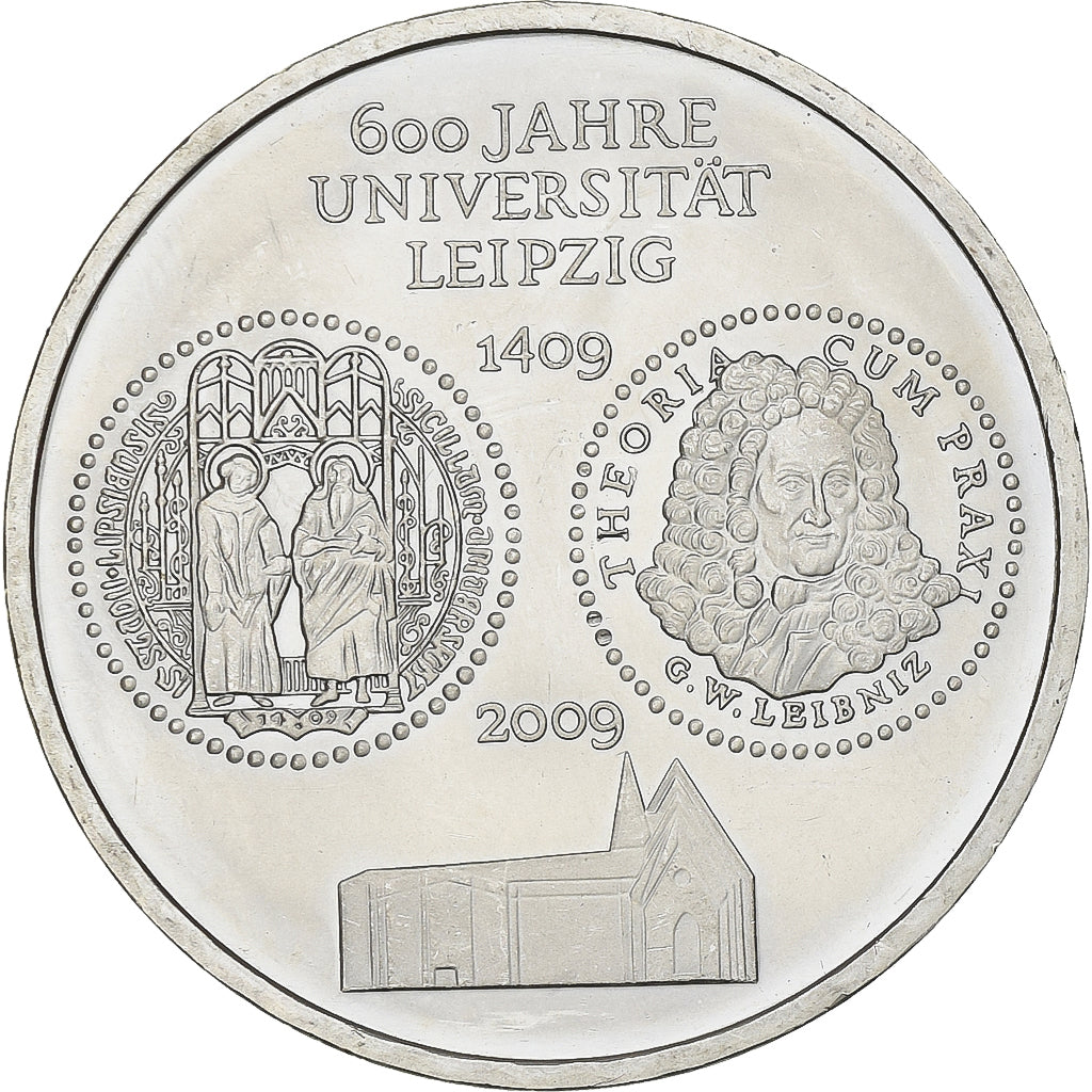 Germany, 10 Euro, University of Leipzig, 2009, Berlin, Silver, MS(63), KM:282