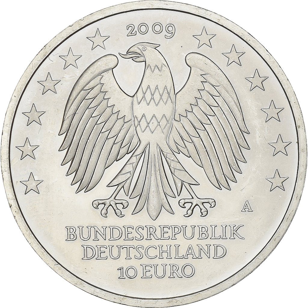 Germany, 10 Euro, University of Leipzig, 2009, Berlin, Silver, MS(63), KM:282