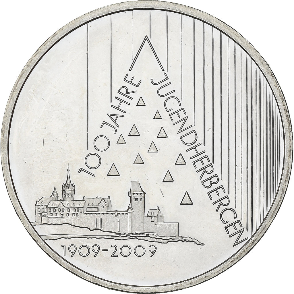 Germania, 10 Euro, Youth Hostels, 2009, Karlsruhe, Argento, SPL, KM:283