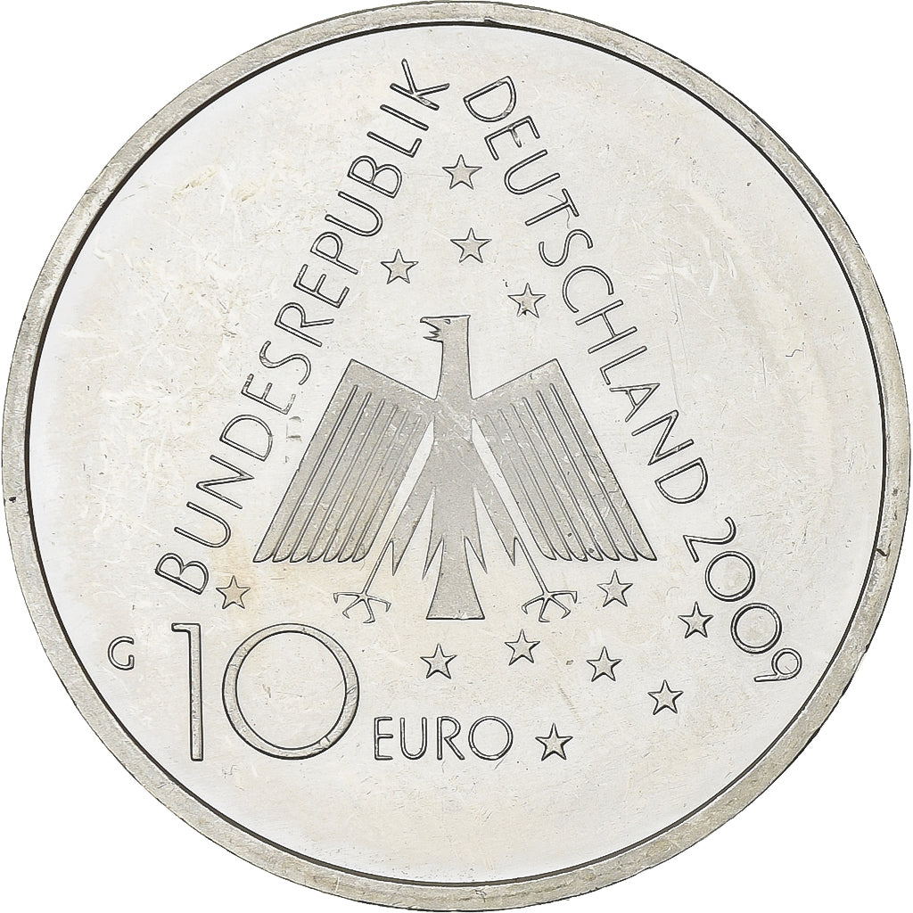 Germania, 10 Euro, Youth Hostels, 2009, Karlsruhe, Argento, SPL, KM:283