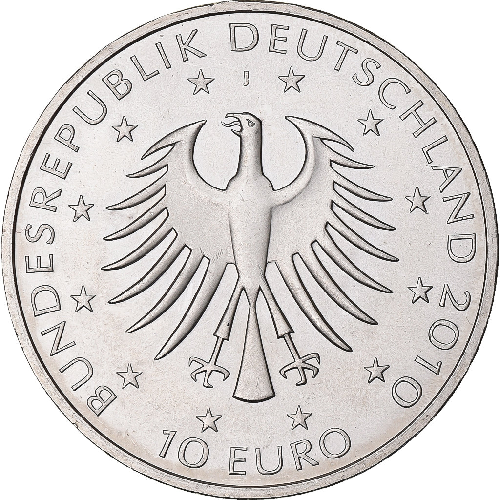 Alemania, 10 Euro, Robert Schumann, 2010, Hambourg, Plata, SC, KM:288